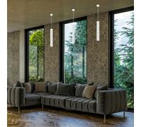 Milagro Hudson Pendant Lamp Hand Made High Quality Elegant Cylindrical Design With Matt White Finish