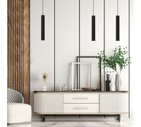 Milagro Hudson Pendant Lamp Hand Made With Matt Finish in Black Milagro Black