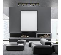 Milagro Joker Hand Made Ceiling Lamp In Matt Black With Luxurious Gold Detail Featuring Minmalistic Slender Cylinder Shades 8Xgu10