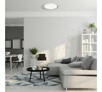 Milagro Layla Stylish White Ceiling Lamp 26W Led Dimmable With Invluded Remote Shade Designed To Give The Effect Of A Starry Sky