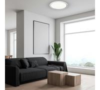 Milagro Layla Stylish White Ceiling Lamp 66W Led Dimmable With Invluded Remote Shade Designed To Give The Effect Of A Starry Sky