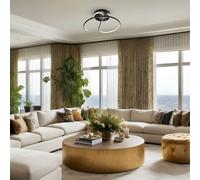 Milagro Lighting Delta LED ceiling light, metal, black, 4,000 K