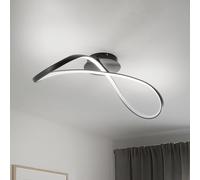 Milagro Lighting Infinity LED ceiling light, metal, black, 4,000 K