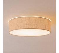 Milagro Lighting Marshall ceiling lamp, brown, Ø 50 cm, metal, rattan
