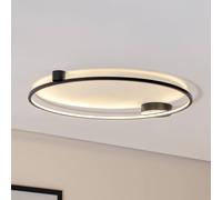 Milagro Lighting Saturno LED ceiling light, black, Ø 80 cm, metal, 4,000 K