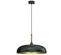Milagro Lincoln Green 45CM Pendant Lamp Stylish Hand Made Scandi Style Lamp with A Golden Finish to The Shade Interior 1XE27