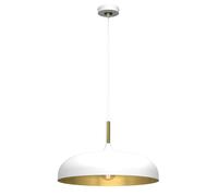 Lincoln White Pendant Lamp 45 cm Hand Made Scandi Style Gold Interior Milagro White One Size