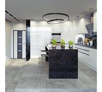 Milagro Lucero Designer LED Pendant Lamp Black 48W 50cm Monochromatic Swirl