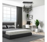 Milagro Monza Designer Black Pendant Lamp (11XG9) High Quality Hand Made from Matt Black Alloy With Luxurious Gold Detail