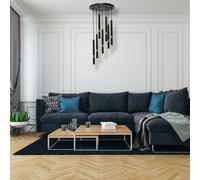 Milagro Monza Designer Black Pendant Lamp (7XG9) High Quality Hand Made from Matt Black Alloy With Luxurious Gold Detail