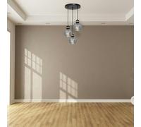 Milagro Omega Hand Made Circular Pendant Lamp With Elegant Smoked Glass Spheres Quality Matt Black Fittings With Gold Detail