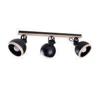 Milagro Oval Ceiling Lamp Hand Made Black With Natural Wood