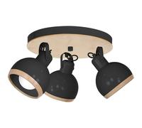 Milagro Ceiling Lamp Oval Black 3XE27 - Black / 35cm