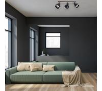 Milagro Oval Contemporary Ceiling Lamp Hand Made From Quality Black Metal And Fsc Accredited Wood Holds 3Xe27 Bulbs