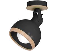 Oval Wall Lamp Hand Made White With Natural Wood Milagro Black One Size
