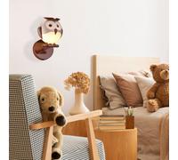 Milagro Owl Brown LED Wall Lamp 230V - Size: 15 x 15 x 26cm - Wilko