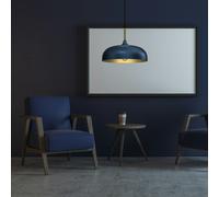 Milagro Pendant Lamp Lincoln Blue/Gold 1XE27 35cm, Blue