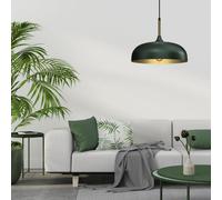 Milagro Lincoln Green and Gold Pendant Light - Size: 9 x 3.5 x 3.5cm - Wilko
