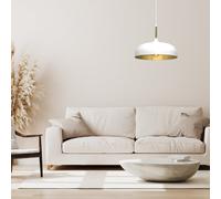 Milagro Lincoln White and Gold Pendant Light - Size: 9 x 3.5 x 3.5cm - Wilko
