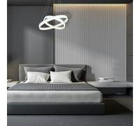 Milagro Ring LED Designer Pendant Lamp A Stunning Centrepiece Formed From 2 White Circular LED Hoops With Remote Control Included