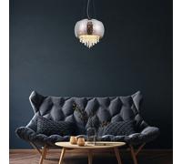 Milagro Starlight Pendant Lamp 3Xe14 A Stunning Hand Made Lamp 39Cm Glass Shade Housing Chrome Fitments And Gorgeous Crystals