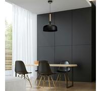 Milagro Taylor Hand Made Pendant Lamp In White With Natural Wood Detail Scandi Style