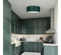 Milagro Verde Hand Made Scandi Style 40Cm Ceiling Lamp In A Rich Green Finish Holds 2Xe27 Led Bulbs