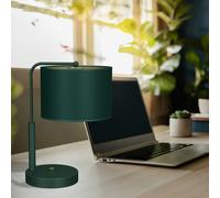 Milagro Verde Hand Made Scandi Style Table Lamp In A Rich Green Finish With Gold Accents Holds 1Xe27 Led Bulb