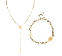 MILAKOO 2 Piece Stainless Steel Bracelet and Necklace Women's Stainless Steel Link Chain Bracelets Chain Set with Gift Box, Stainless Steel, No Gemstone
