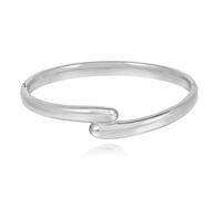 MILAKOO 4mm Silver Waterdrop Multi-layer Cross Wire Bangle Teardrop Hinged Oval Bangle Bracelet for Women