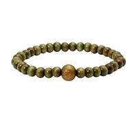 MILAKOO 6mm Beads Tibetan Buddhist Buddha Prayer Mala Green Wood Beads Bracelet Bangle