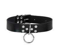 MILAKOO Black PU Leather Retro Goth Choker for Women Punk Necklace Collar Adjustable