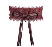 MILAKOO Boho Band Wide Belts Faux Leather Obi Waistband Lace-up Self Tie Bowknot Waist Wrap Around Belt for Women