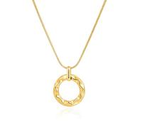 MILAKOO Circle Pendant Necklace for Women Gold Irregular Gap Asymmetric Hammer Pattern Choker Necklace