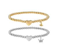 MILAKOO Gold & Silver Beads Witch Merch Crown Hat Bracelets BFF Wicked Friendship Bracelet Elphaba Galinda Bracelets