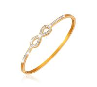 MILAKOO Gold Stainless Steel Mobius Knot Bangle Bracelet Forever Love Cuff Minimalist Boho Style Gifts for Her
