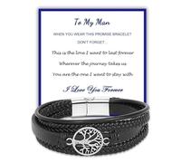 MILAKOO Inspirational Tree of Life Leather Bracelets for Men Viking Biker Punk PU Bracelet To My Man