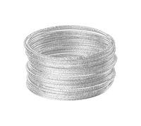 MILAKOO Punk Chunky Stackable Layered Cable Bracelets 20Pcs Silver Textured Boho Bangle for Women Men