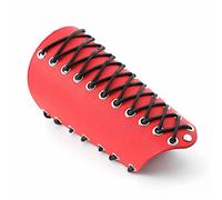 MILAKOO Red Gauntlet Wristband for Men PU Fastening Armband Punk Medieval Costume Accessories