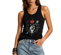 MILAKOO Summer Cotton Graphic Tank Top Shirts Sleeveless Crewneck Tees Skull Distressed Vest Loose Casual Tops