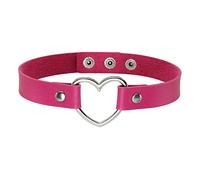 MILAKOO Vintage Retro Love Heart PU Leather Choker Rosy Necklace Gothic Necklace Collar for Women