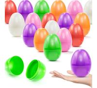 Milaloko 24Pcs 3.15” Unfilled Easter Eggs, Bulk Colorful Bright Empty Plastic Eggs for Easter Hunt, Surprise Egg, Filling Treats, Easter Basket Stuffers
