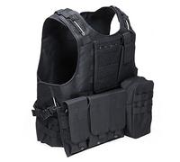 Milaloko Tactical Vest, Amphibious Tactical Military MOLLE Vest Combat Army Camouflage Storm plate carrier vest (Black)