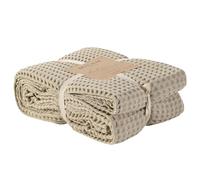 Milam London Bed Throw Double Size, Sofa Throws Large 2 Seater | 180 x 240 cm - Beige, Waffle Bedspreads Double Size, 100% Cotton Blanket For Bed, Settee, Couch, Bedroom Decor