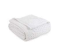 Milam London Bed Throw King Size Bedspread | 100% Cotton Soft Throw Blanket For Bed | Sofa Throws Large 3 Seater | Joanna Collection | 220 x 250 cm - White
