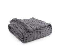 Milam London Bed Throw King Size Bedspread | 100% Cotton Soft Throw Blanket For Bed | Sofa Throws Large 3 Seater | Joanna Collection | Grey - 220 x 250 cm
