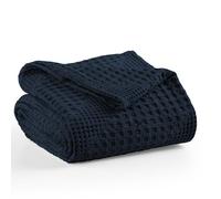 Milam London Bed Throw King Size Bedspread | 100% Cotton Soft Throw Blanket For Bed | Sofa Throws Large 3 Seater | Joanna Collection | Navy Blue - 220 x 250 cm