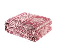 Milam London Boho Throw Blanket, King Size Bedspread 220x240cm Burgundy