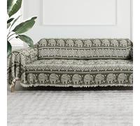 Milam London Boho Throw Large Sofa Cover 3 Seater, 180x300 cm Olive Green
