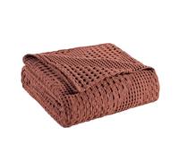 Milam London Soft Throw Blanket, 100% Cotton Throws For Armchair, Sofa | 120 x 180 cm - Terracotta, Sofa Blankets and Throws | Single Bedspread, Cozy Blanket, Joanna Collection